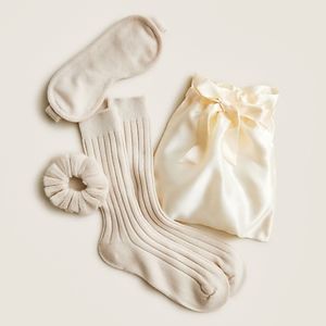 J.Crew 🤎 CASHMERE Luxe Sleep Gift Set Heather Muslin $130 NWT